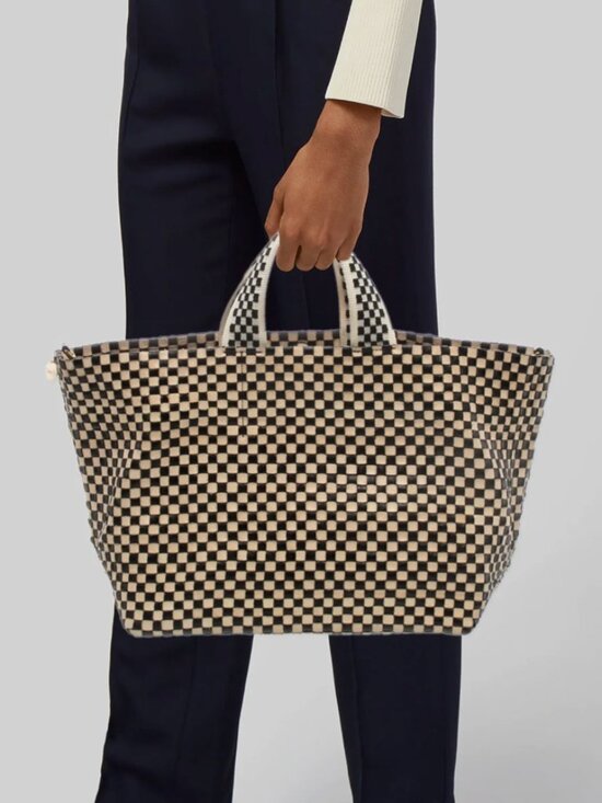 Handbags - CLARE V Woven Checked Leather Tote